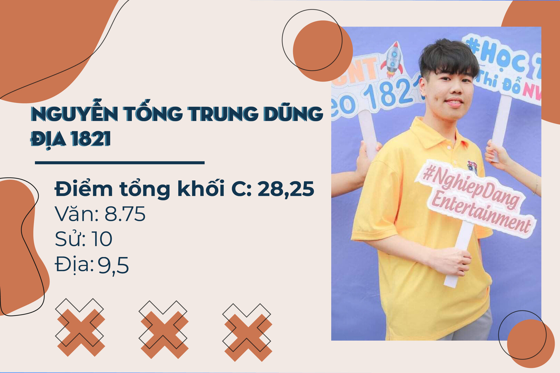 Nguyễn Tống Trung Dũng (chuyên Địa 18-21) - thủ khoa khối C toàn trường kỳ thi tốt nghiệp THPT năm 2020 - 2021